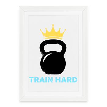 Entraînement à couronne avec kettlebell - Affiche encadrée (27 × 37 cm) - blanc - Devant