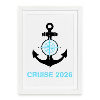 Logo de la croisière Anchor Compass 2026 - Affiche encadrée (27 × 37 cm) - blanc - Devant