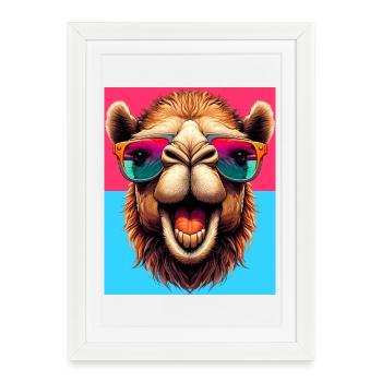 chameau - Affiche encadrée (27 × 37 cm) - blanc - Devant