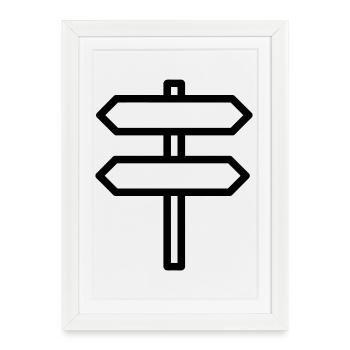 panneau directionnel - Affiche encadrée (27 × 37 cm) - blanc - Devant