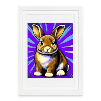 rabbit - Framed poster (27 × 37 cm) - white - Front