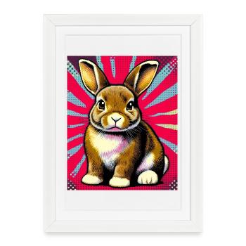 rabbit - Framed poster (27 × 37 cm) - white - Front