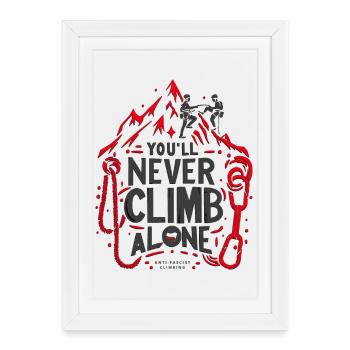 Tu ne grimperas jamais seul - Affiche encadrée (27 × 37 cm) - blanc - Devant