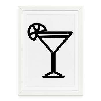 cocktail - Affiche encadrée (27 × 37 cm) - blanc - Devant