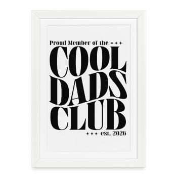 Cool Dads Club - Dad-to-be 2026 Gift - Framed poster (27 × 37 cm) - white - Front