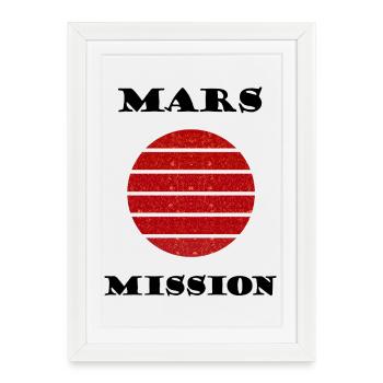 Red Striped Solar Circle Mars - Framed poster (27 × 37 cm) - white - Front