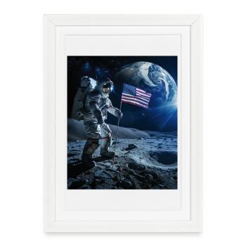 astronaute - Affiche encadrée (27 × 37 cm) - blanc - Devant
