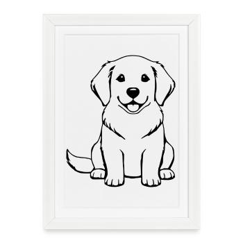 Chien Bébé Chien Bébé Chiot Cadeau Amoureux des Chiens - Affiche encadrée (27 × 37 cm) - blanc - Devant