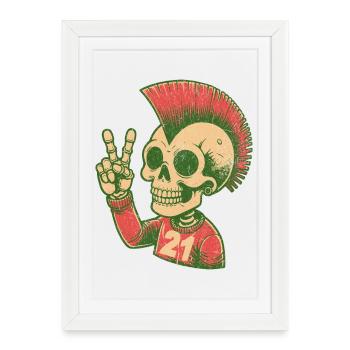 21 amed punk amedspor taraftar cool diyarbakir - Affiche encadrée (27 × 37 cm) - blanc - Devant
