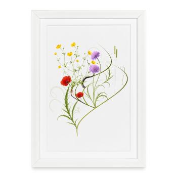 Wildflower Meadow Botanical Design - Framed poster (27 × 37 cm) - white - Front