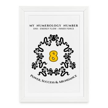 Number 8 Symbol of Power, Success, and Abundance - Framed poster (27 × 37 cm) - white - Front