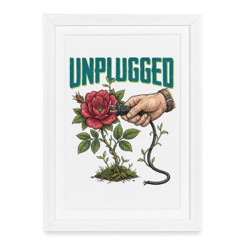 Débranché - Affiche encadrée (27 × 37 cm) - blanc - Devant