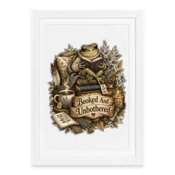 Grenouille réservée et indifférente - Affiche encadrée (27 × 37 cm) - blanc - Devant