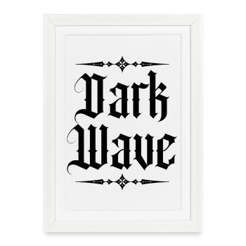 Logo de la typographie Dark Wave Gothic - Affiche encadrée (27 × 37 cm) - blanc - Devant