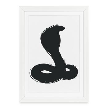 Mascotte Cobra Silhouette Snake eSport - Affiche encadrée (27 × 37 cm) - blanc - Devant