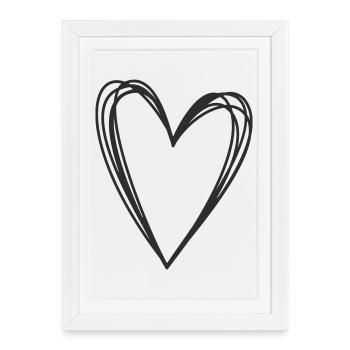 Cœur – Symbole d’amour et de connexion - Affiche encadrée (27 × 37 cm) - blanc - Devant