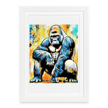 gorilla - Framed poster (27 × 37 cm) - white - Front