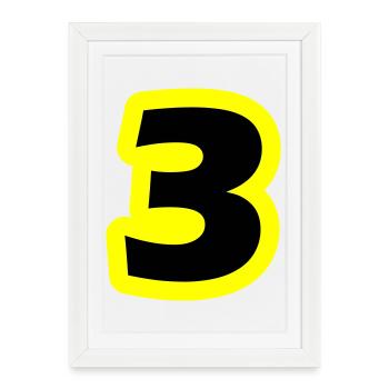 3 Symbole numérique - Affiche encadrée (27 × 37 cm) - blanc - Devant