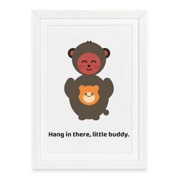 Cute Punch the Monkey Viral Meme T-Shirt - Affiche encadrée (27 × 37 cm) - blanc - Devant