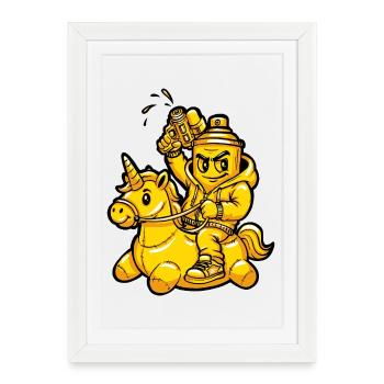 Unicorn Graffiti Summer - Framed poster (27 × 37 cm) - white - Front