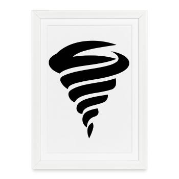 tornade - Affiche encadrée (27 × 37 cm) - blanc - Devant