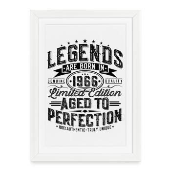 Cadeau d’anniversaire vintage vintage rétro 1966 - Affiche encadrée (27 × 37 cm) - blanc - Devant