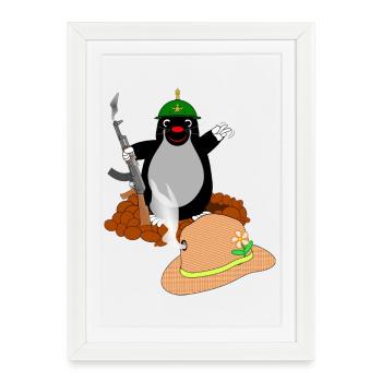 Bataille Mole - Affiche encadrée (27 × 37 cm) - blanc - Devant