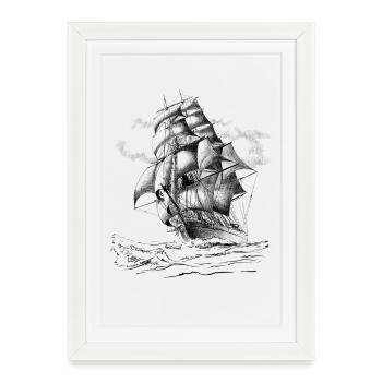 sailing ship - Framed poster (27 × 37 cm) - white - Front
