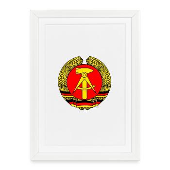 ddr ancienne ironie République mur allemand - Affiche encadrée (27 × 37 cm) - blanc - Devant