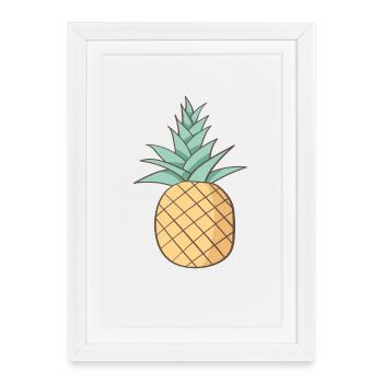 Ananas - Affiche encadrée (27 × 37 cm) - blanc - Devant