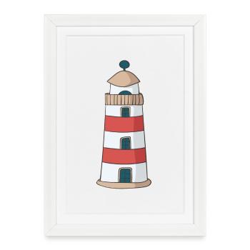 Phare - Affiche encadrée (27 × 37 cm) - blanc - Devant