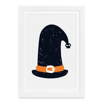 chapeau de sorcière - Affiche encadrée (27 × 37 cm) - blanc - Devant