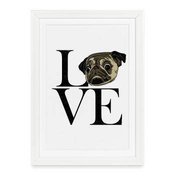 Mops black - Framed poster (27 × 37 cm) - white - Front