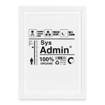 Sys Admin Penguin Computer Nerd pc Board cpu ner - Framed poster (27 × 37 cm) - white - Front