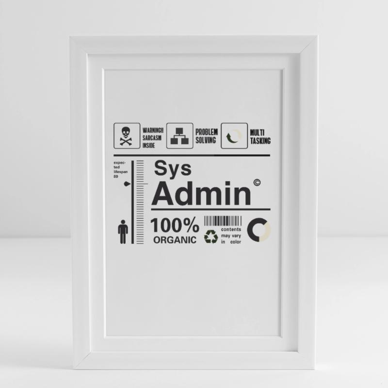 Sys Admin Penguin Computer Nerd pc Board cpu ner Framed poster (27 × 37 cm)