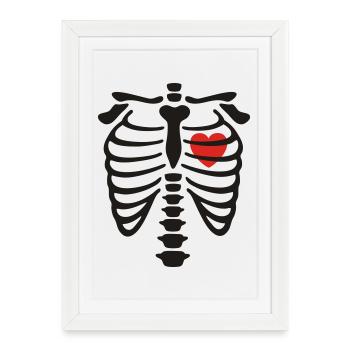 xray_heart_vector - Affiche encadrée (27 × 37 cm) - blanc - Devant
