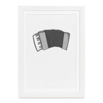 Accordéon - Affiche encadrée (27 × 37 cm) - blanc - Devant