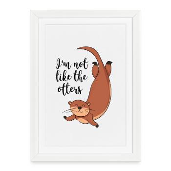 Loutres - Affiche encadrée (27 × 37 cm) - blanc - Devant