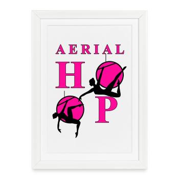 Cerceau aérien néon rose noir - Affiche encadrée (27 × 37 cm) - blanc - Devant