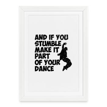 Danser, danse, danseur, danse, chemise, cadeau, chemise, danse - Affiche encadrée (27 × 37 cm) - blanc - Devant