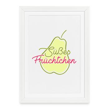 Fruits Fruits Idées cadeaux Fruits Funses fruits - Affiche encadrée (27 × 37 cm) - blanc - Devant