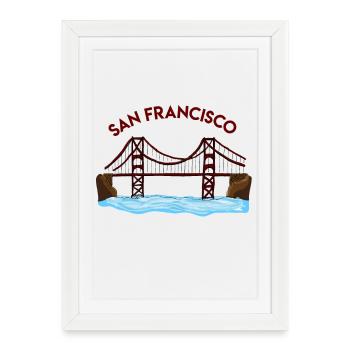 Sight City Shirt Landmark Gift - Framed poster (27 × 37 cm) - white - Front