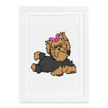 funny animals plants fruit vegetables children's motifs - Framed poster (27 × 37 cm) - white - Front
