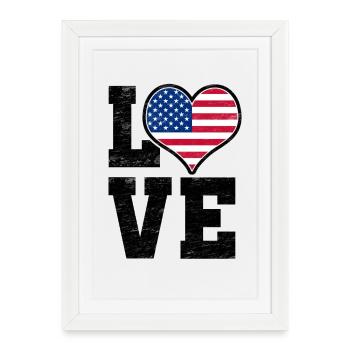 Love USA - Affiche encadrée (27 × 37 cm) - blanc - Devant