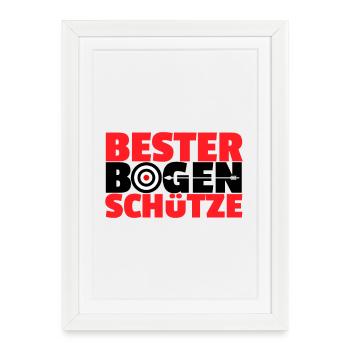 Bogenschießen Archery Pfeil und Bogen Bogenschütze - Gerahmtes Poster (27 × 37 cm) - Weiß - Vorne