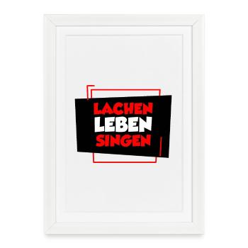 Chanteur chanteur chanter cadeau de Noël - Affiche encadrée (27 × 37 cm) - blanc - Devant