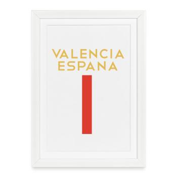 Souvenir Espagne Valence España Souvenir Souvenir - Affiche encadrée (27 × 37 cm) - blanc - Devant