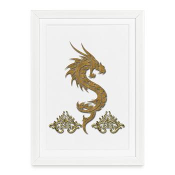 wonderful chinese dragon - Framed poster (27 × 37 cm) - white - Front