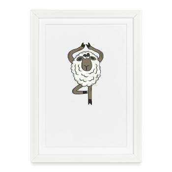 Animaux drôles - moutons - Affiche encadrée (27 × 37 cm) - blanc - Devant