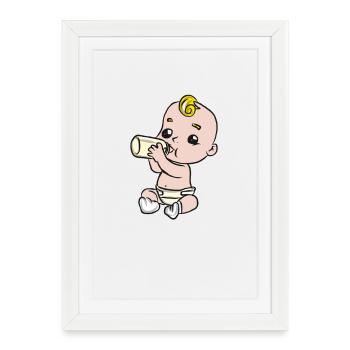 bébé - Affiche encadrée (27 × 37 cm) - blanc - Devant